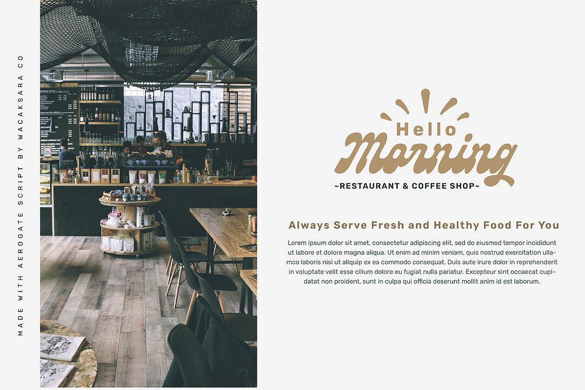 Aerogate Script, a Script Font by Wacaksara Co. (Photo 9 of 13)