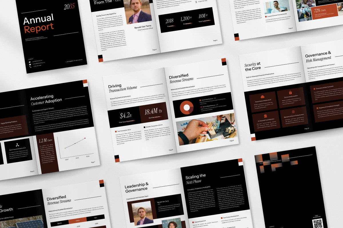 Fintech Banking Annual Report Brochu, a Brochure Template by trabaskriya (Photo 6 of 6)