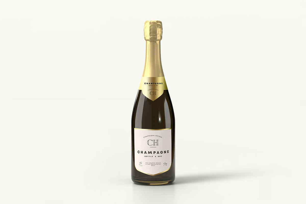 Champagne Bottle Mock-up, a Product Mockup by zippypixelstudio (Photo 13 of 16)