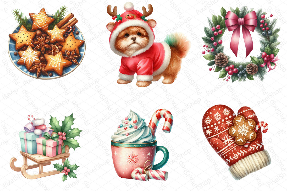 Cute Christmas Clipart, an Illustration by DreamPrint404 (Photo 4 of 4)