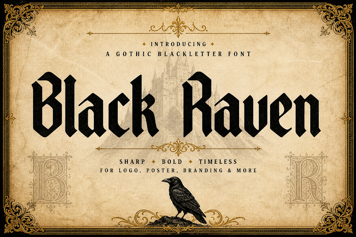 Black Raven, a Blackletter Font by Wow Magic (Photo 1 of 4)