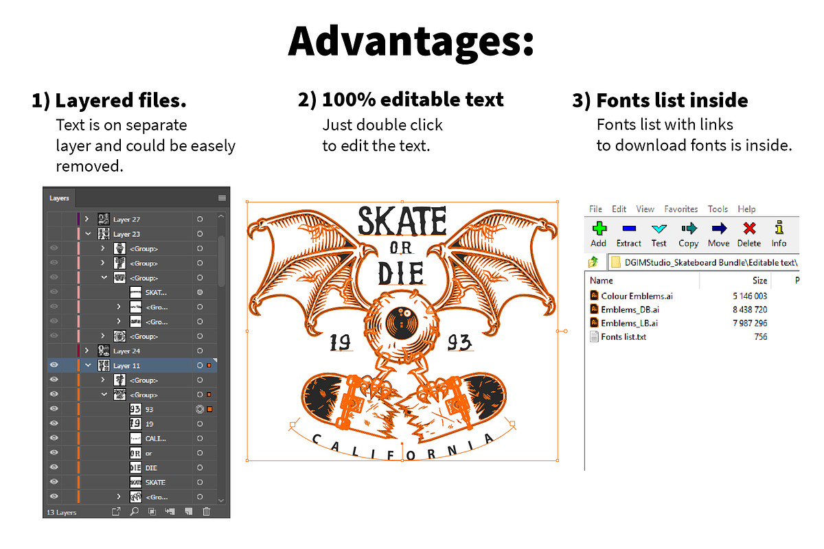 Skate board bundle, a Poster Template by DGIM studio (Photo 7 of 8)