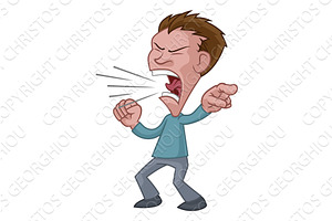 Angry Stressed Man or Bully Cartoon, a Person Illustration by Christos Georghiou