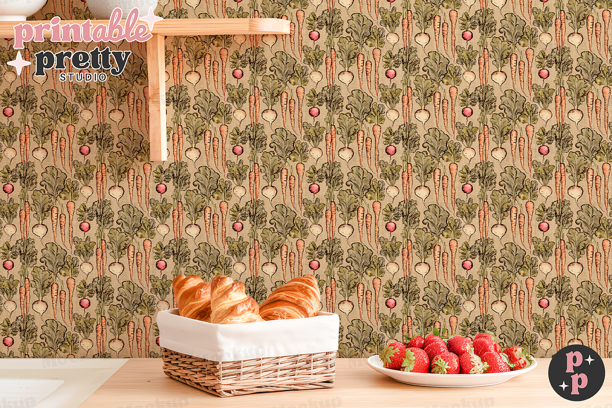 Cottage Kitchen Wallpaper Mockup PSD, a Product Mockup by Printable Pretty Studio (Photo 9 of 11)