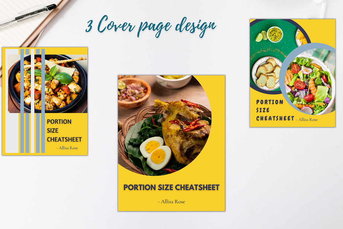 Portion Size Cheatsheet, a Books & Magazine Mockup by Millennials Marketing (Photo 3 of 7)
