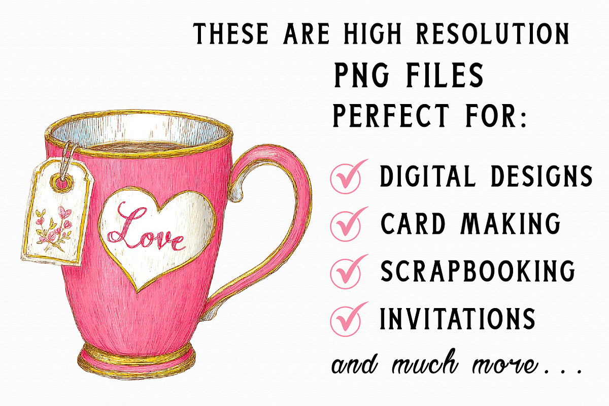 Valentine's Day Coffee Cup Clipart, an Illustration by Libby Wishes (Photo 6 of 6)