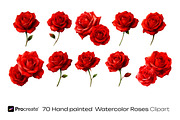 Scarlet Red Roses Wedding watercolor, a Decorative Illustration by crafty (Thumbnail 7 of 11)