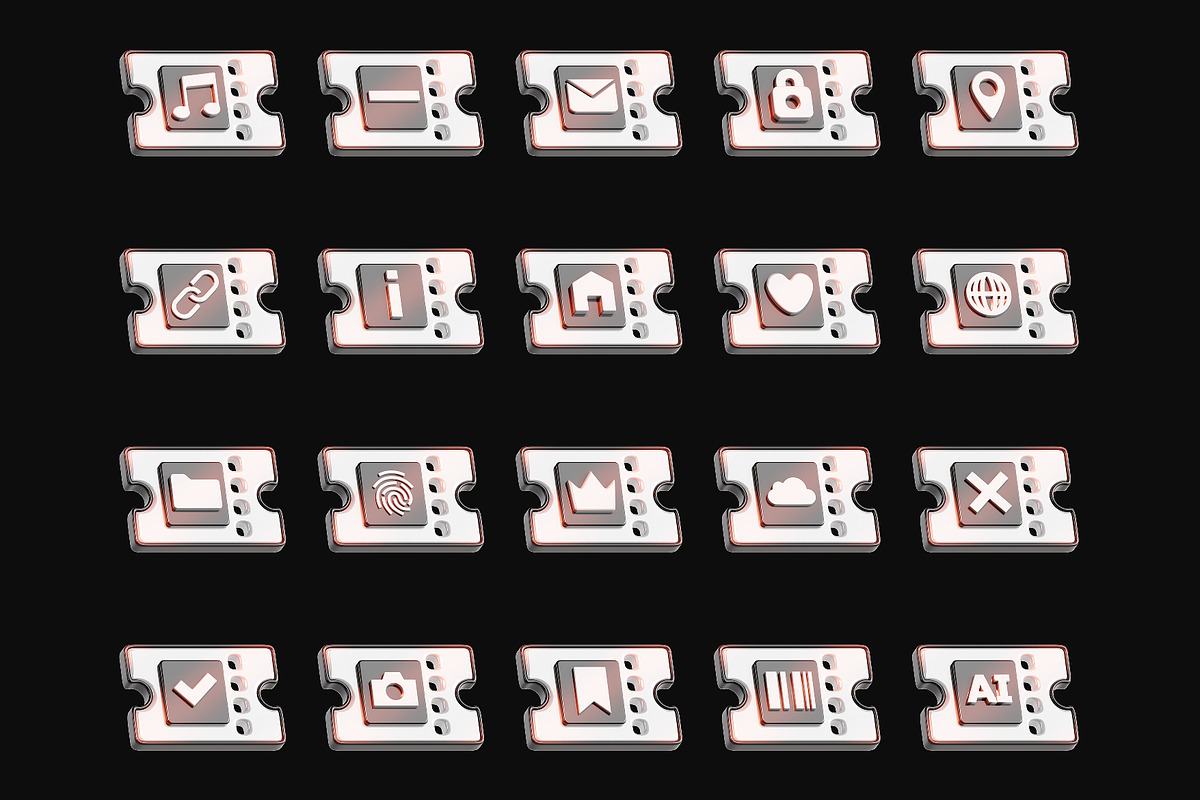 Coupon 3D Icon Set, an Object 3D Model by Eklip Studio (Photo 3 of 3)