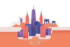 New York skyline, a Finance Illustration by GlebTagirov