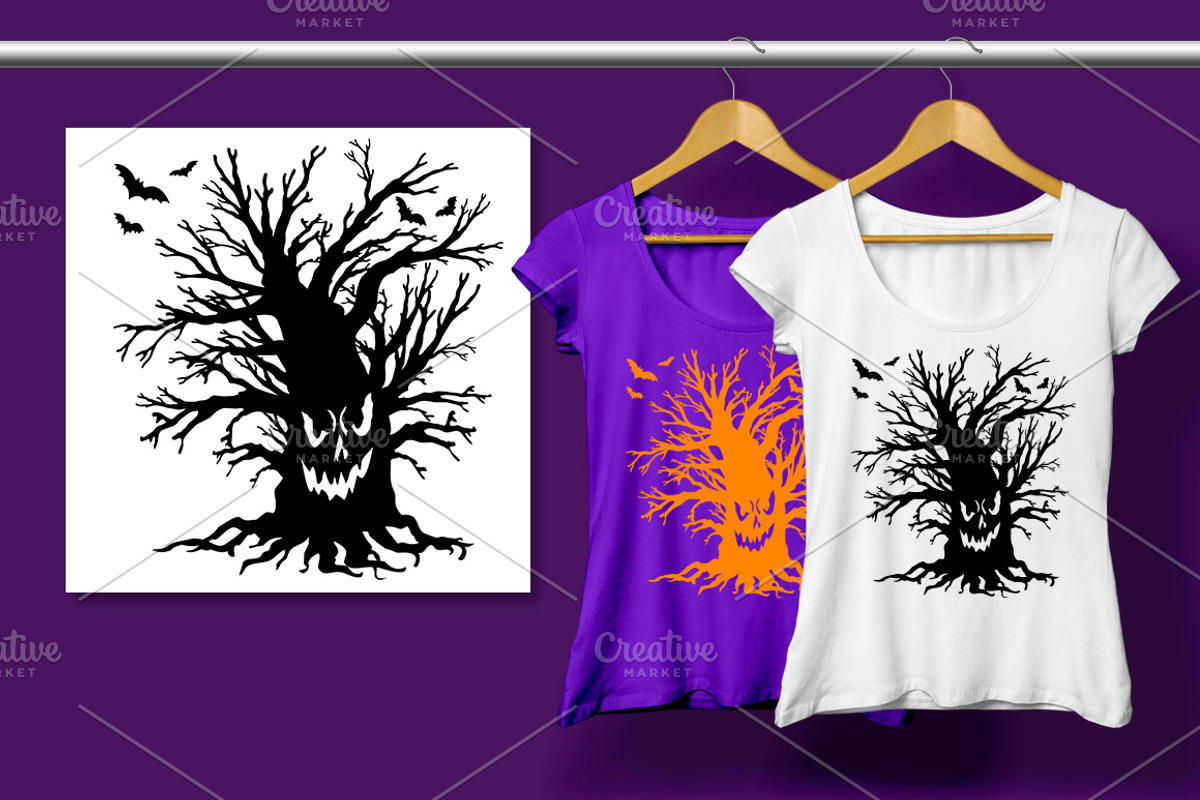 Halloween tree. Vector illustration, a Seasonal Illustration by Lina's store
