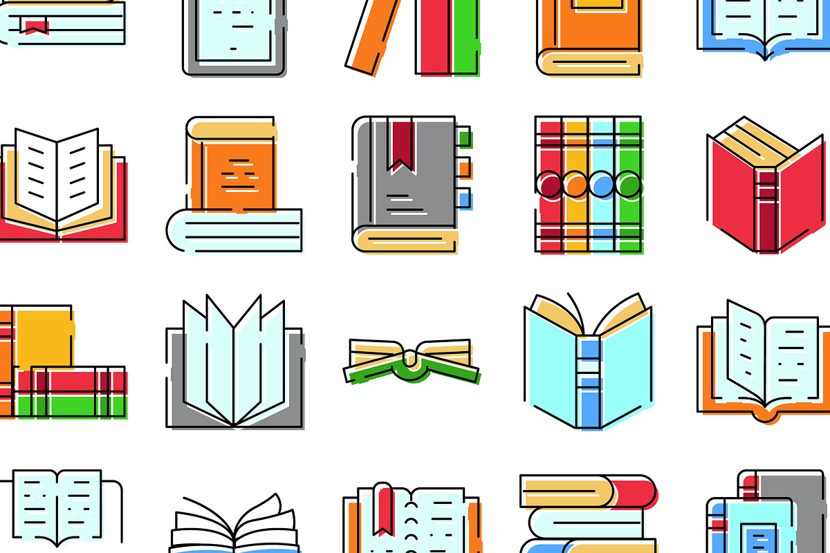 Books and reading education icon set, an Object Graphic by pikepicture (Photo 3 of 3)