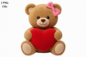 Faux Yarn Valentine's Day Teddy Bear, an Illustration by Canvas Craft