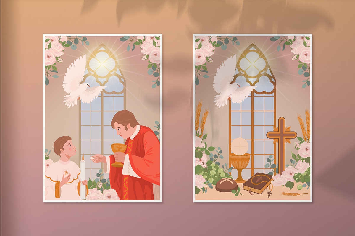 My First Communion. Vector Set, a Seasonal Illustration by Tata Pilip (Photo 8 of 10)