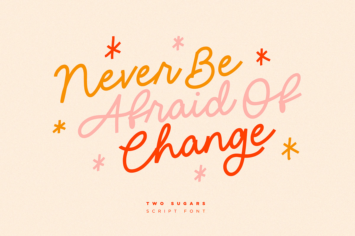 Two Sugars Script Font, a Script Font by Sam Parrett (Photo 2 of 8)