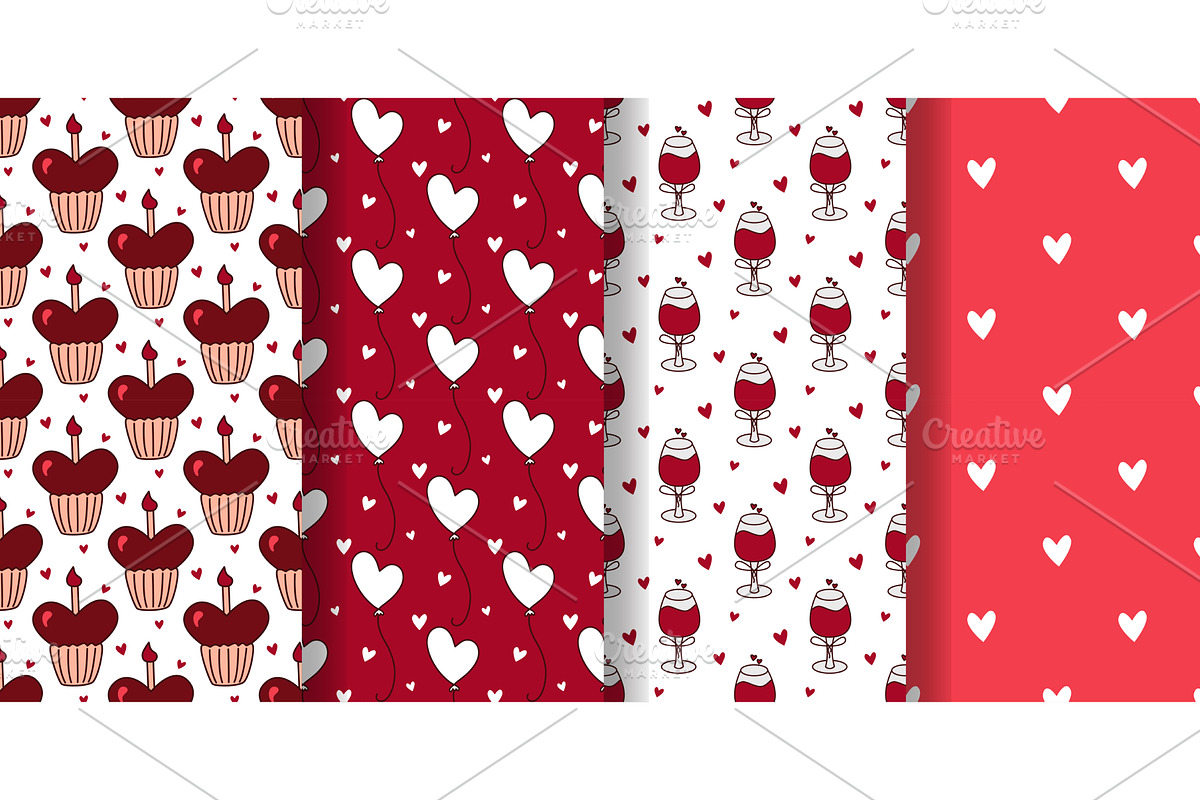 Hearts Valentine's Day print set, a Pattern Graphic by Tati_Kli (Photo 6 of 9)