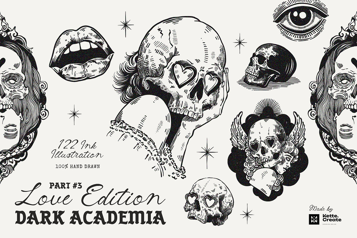 Dark Academia Love | Illustration, an Object Illustration by KetteCreate (Photo 1 of 13)