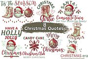 8 Christmas Quotes PNG Bundle, a Decorative Illustration by ClipArtTime (Thumbnail 1 of 4)