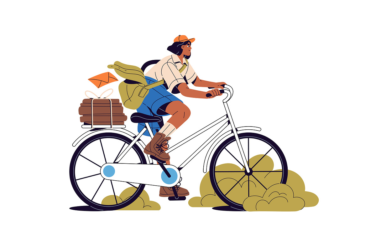 Postmen delivering letters, mail set, a Person Illustration by PaperTrident (Photo 6 of 13)