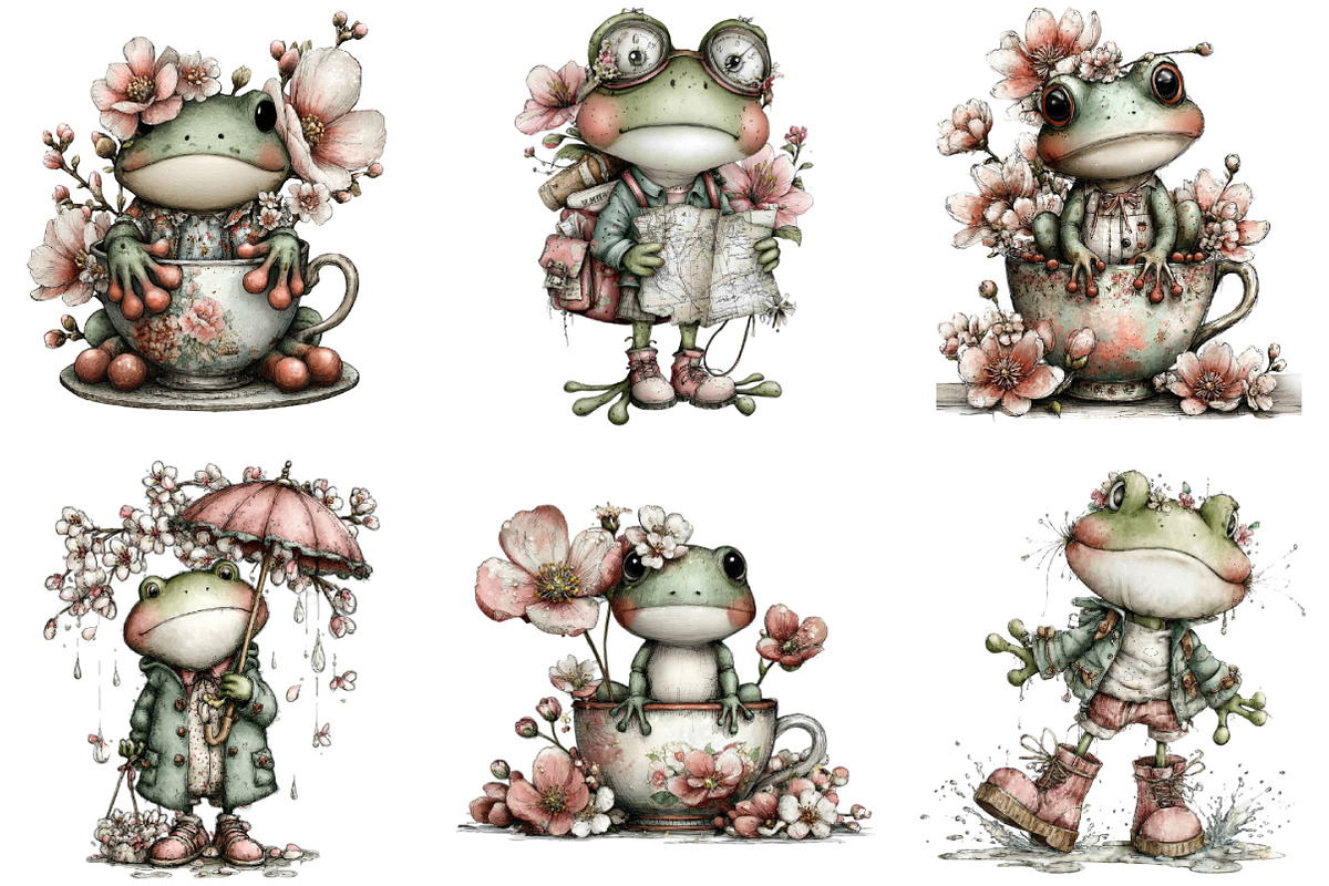 Whimsical Spring Frog Clipart, a Graphic by CitraGraphics (Photo 2 of 4)