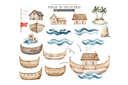 Noah’s Ark Watercolor Clipart Bundle, an Illustration by CharmClipArt (Thumbnail 5 of 8)
