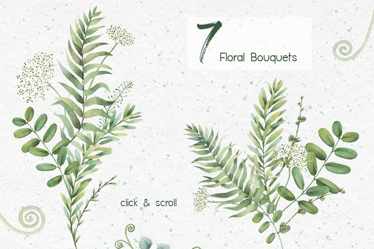 Watercolor herbs. Clipart collection, an Illustration by Anastasia Koba (Photo 5 of 9)