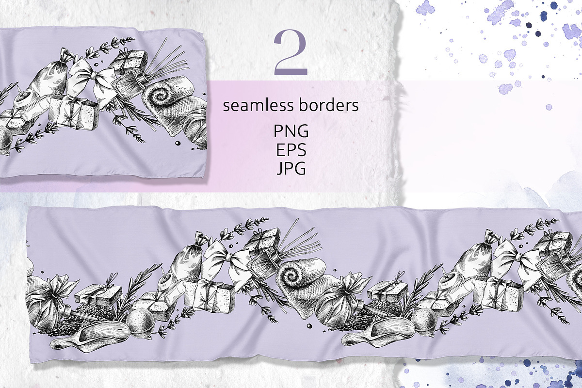 Cosmetics lavender SPA line clipart, an Illustration by NATASHA CHU (Photo 12 of 16)