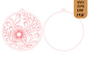 Round Layered Floral Wall Art Design, an Object Graphic by DreamCafeArt (Thumbnail 3 of 3)