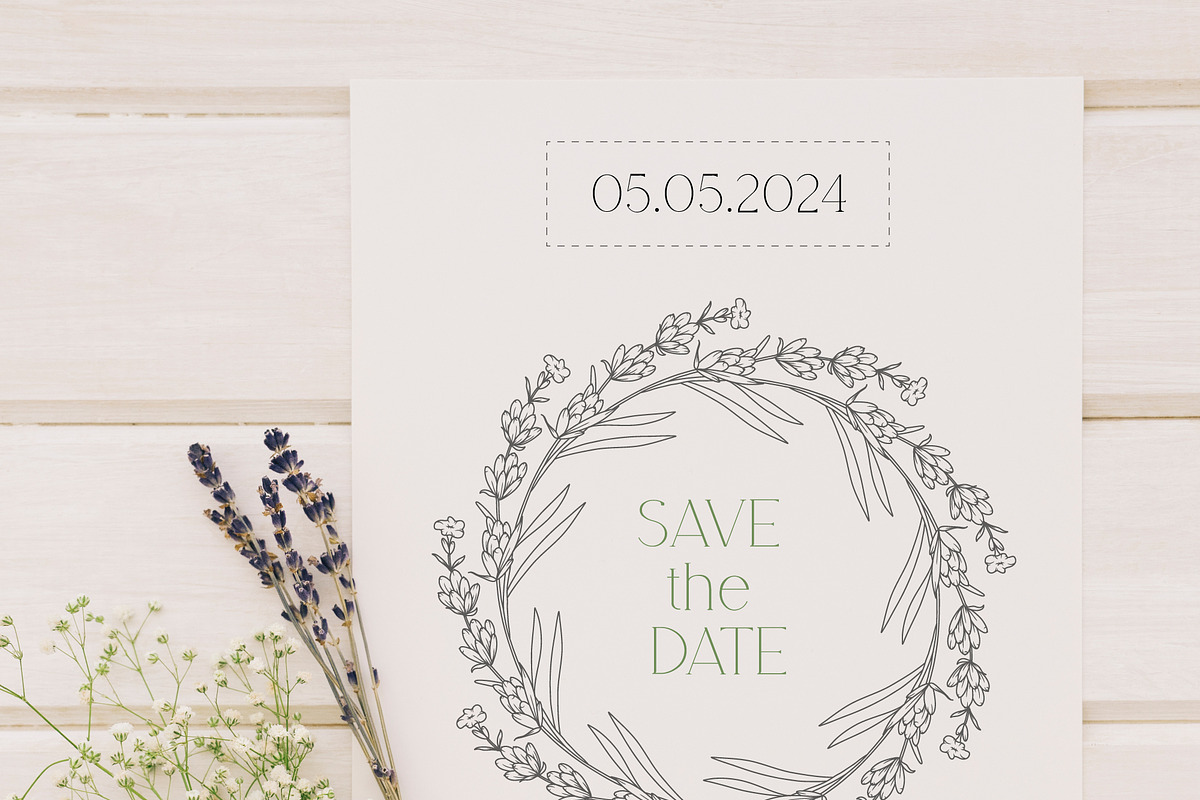 Lavender Line Art, a Decorative Illustration by CaraulanStore (Photo 8 of 8)