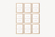 Set of 9 Frame Mockup Gallery Wall, a Print Template by BirdieFrames (Thumbnail 2 of 3)