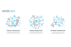 Set of illustrations concept with