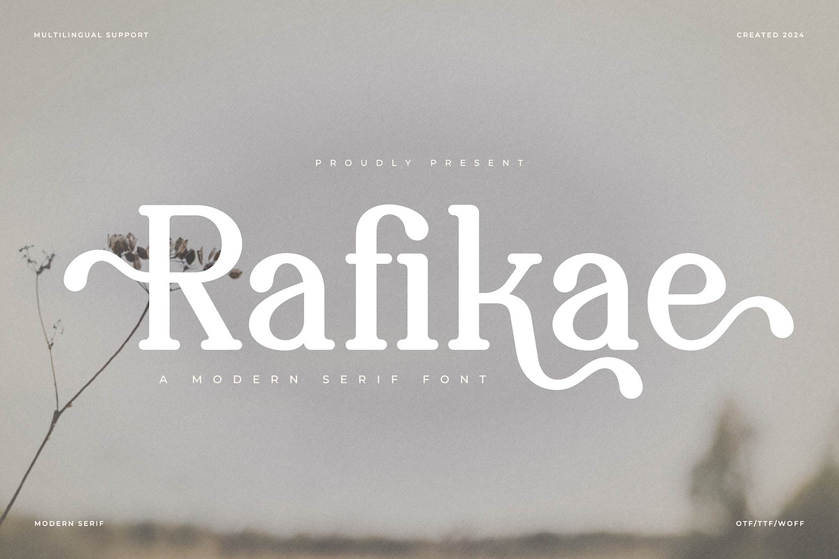 Rafikae | Modern Serif Font, a Serif Font by Denustudios (Photo 1 of 13)