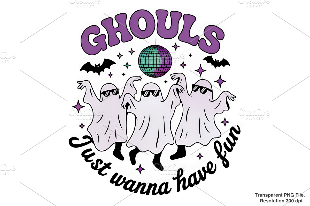 Ghouls Just Wanna Have Fun PNG, a Graphic by Clipart Bloom (Photo 1 of 2)