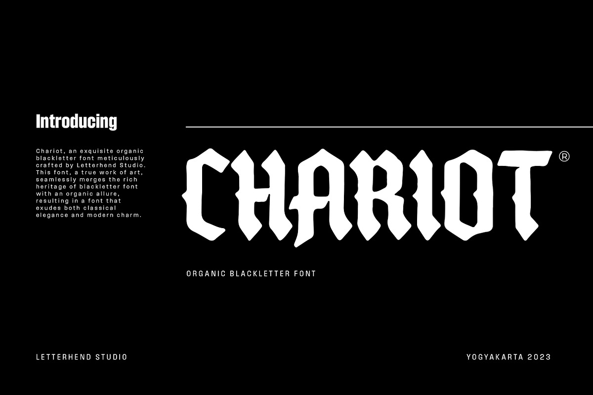 Chariot - Organic Blackletter, a Blackletter Font by Letterhend Studio (Photo 1 of 10)