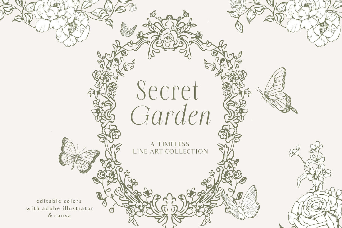 Rococco victorian floral line art, an Object Graphic by Grace Noboa Illustrations (Photo 6 of 9)