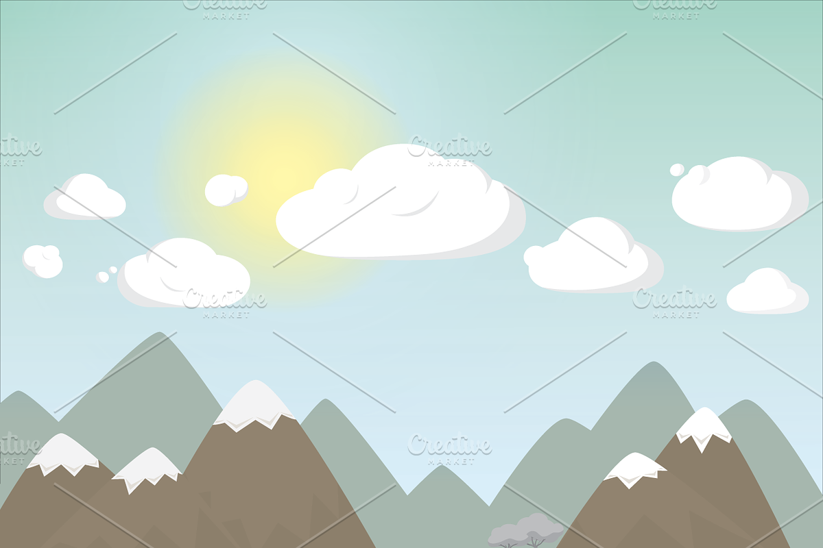 Mountains Vector Illustration, an Object Illustration by kulturrrno (Photo 5 of 8)