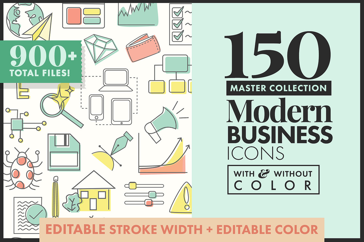 Master Icon Pack 150+ color/no color, an Icon by LOOP & LAUREL (Photo 1 of 5)