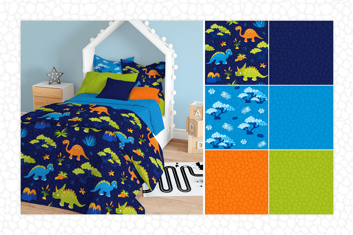 Dinosaurs patterns and alphabet, an Animal Illustration by LartGraphics (Photo 2 of 12)