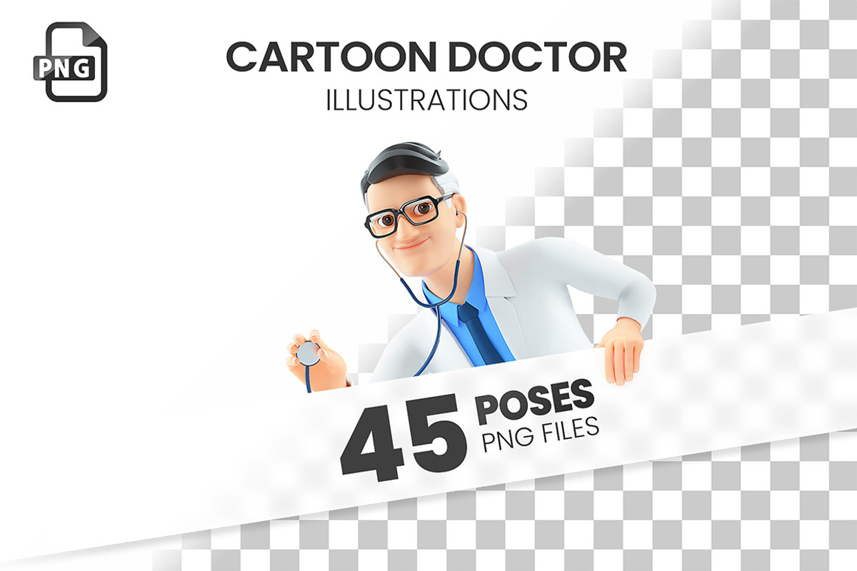 Cartoon Doctor – Set of 45 Poses, a Person Illustration by 3DMask (Photo 1 of 6)