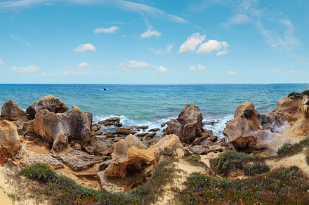 Atlantic rocky coast view (Algarve, Portugal)., a Nature Photo by YuriyB