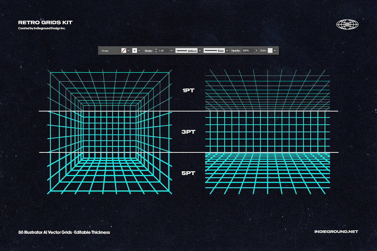 Retro Grids, an Object Graphic by Indieground Design Inc. (Photo 2 of 17)