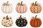 Preppy Boho Fall Pumpkin Clipart, a Seasonal Illustration by Designworld (Thumbnail 3 of 7)