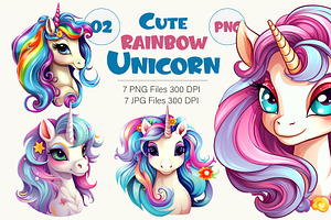 Cute Rainbow Unicorns 02. TShirt