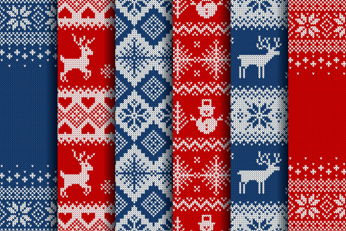 Knitted Christmas Patterns, a Pattern Graphic by JuliaMalinovskaya (Photo 2 of 10)