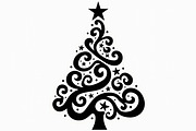 Elegant Christmas Tree Silhouette Se, an Illustration by balal (Thumbnail 14 of 21)