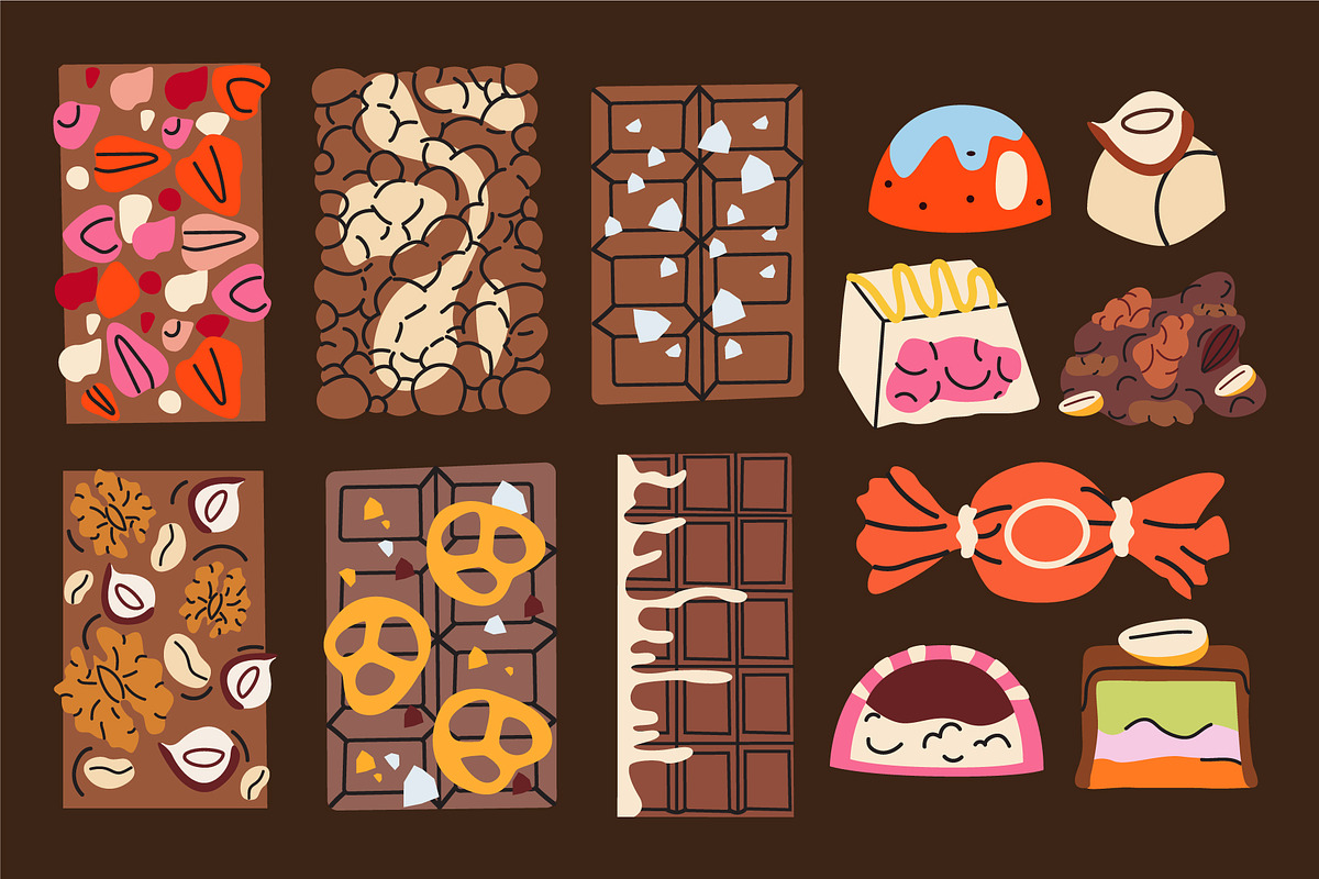 Chocolate & Sweets Clipart Bundle, a Food Illustration by Luamor (Photo 2 of 5)