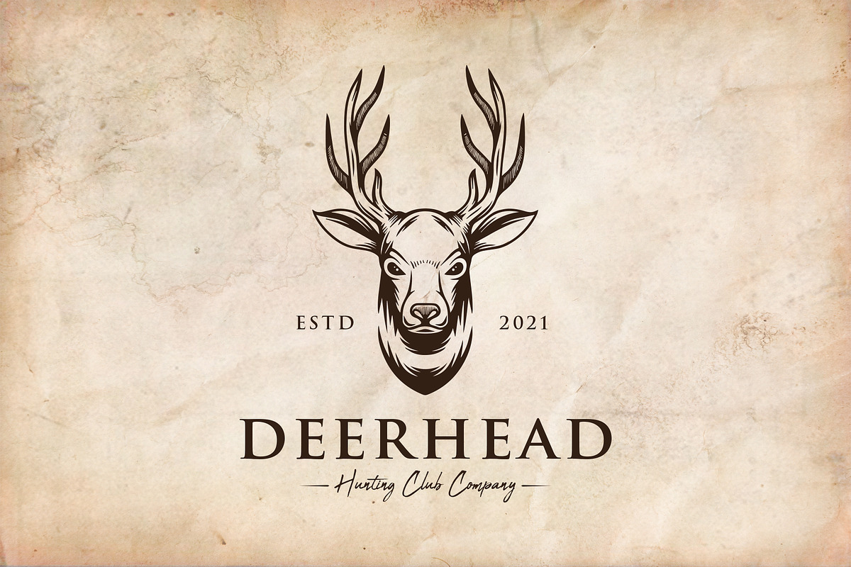 Deer Head Vector Logo Template, a Branding & Logo Template by vectorwithin (Photo 2 of 2)