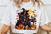 Halloween Cute Witch Reading Book, a Seasonal Illustration by Canvas Craft (Thumbnail 3 of 6)
