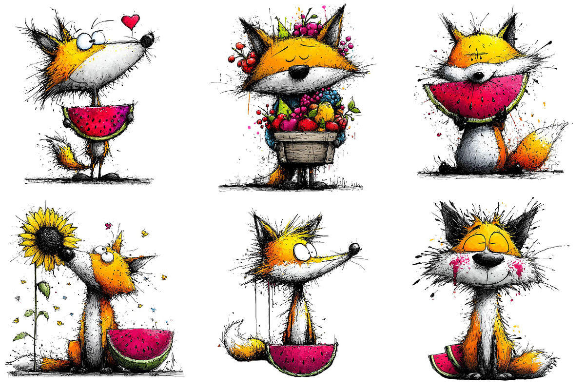Summer Fox Enjoy Watermelon Clipart, an Illustration by DreamPrint404 (Photo 7 of 7)