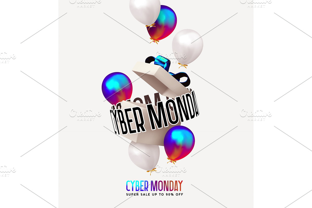 Cyber Monday Sale super up to 90, an Object Graphic by Modern vector