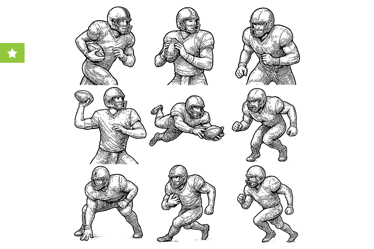 American Football Player Set, an Object Graphic by RT Studio (Photo 1 of 4)